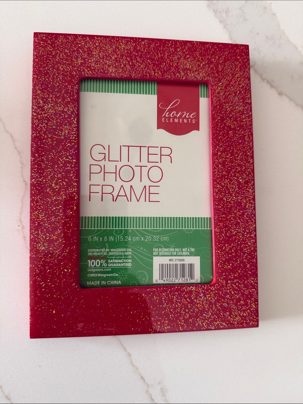 Home Elements Glitter Photo Frame - 6x8 Sparkling Red